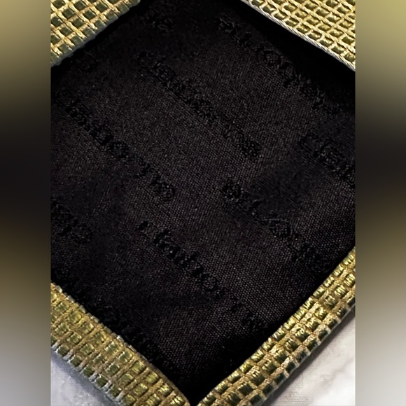 Claiborne Silk NeckTie Metallic/Shiny Lime Green Mini Diamond Pattern 58 x 3 3/4 - Picture 8 of 13